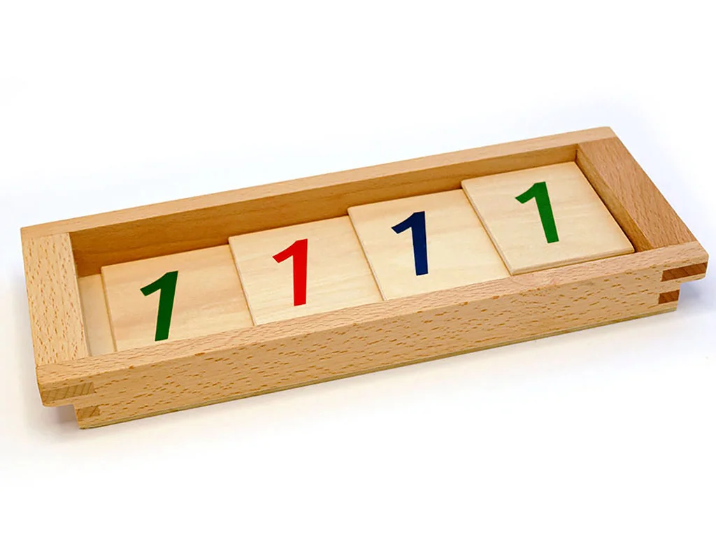 The Decimal System introduced as symbol, with number cards on a tray
