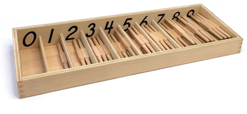 The Spindle Box, a Montessori material for the Primary environment